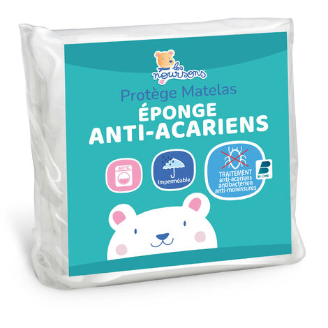 Protège-matelas Imperméable Arnon - 70x190 Cm - Bonnet 40 Cm - Molleton Coton Contrecollé PU - Fabriqué En France
