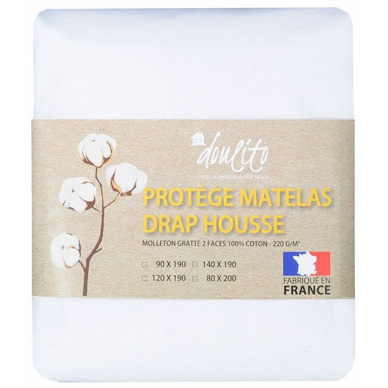 Doulito - Protège matelas 120x190 cm - Made in France - Coton