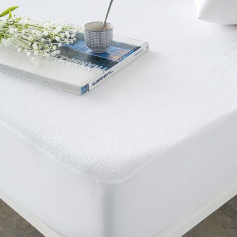Protège-matelas en coton blanc 105x190/200cm