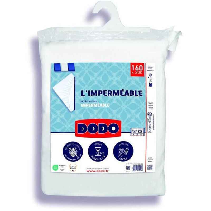 Dodo - Protege matelas imperméable - 160x200 cm - Coton/Polyester - Anti punaise de lit
