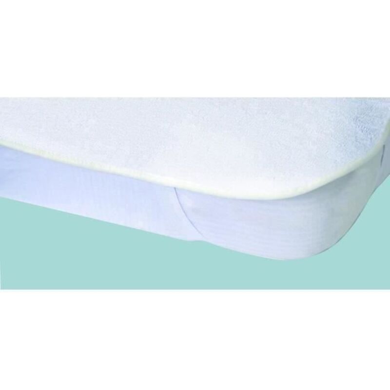 Protege-matelas Alese impermeable Elasretane eponge bouclette 100% coton 80x190 cm blanc