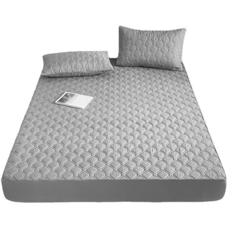 Protège-Matelas Imperméable en Coton et Polyester, 150x200cm Housse de Matelas Anti-Poussière et Anti-Urine, Drap Housse pour Hôtel et Maison Protège-Matelas Imperméable en Coton et Polyester, 150x200cm Housse de Matelas Anti-Poussière et Anti-Urine, Drap Housse pour Hôtel et Maison