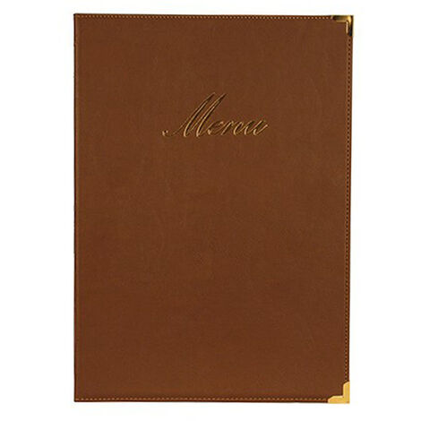 Protège-menu Classique format A4 couleur marron - Securit - Marron