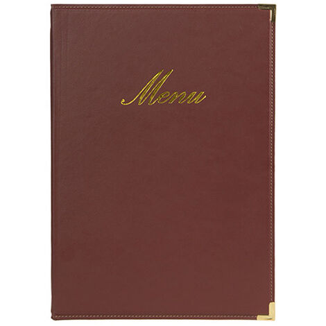 Protège-menu Classique format A5 couleur bordeaux - Securit - Bordeaux