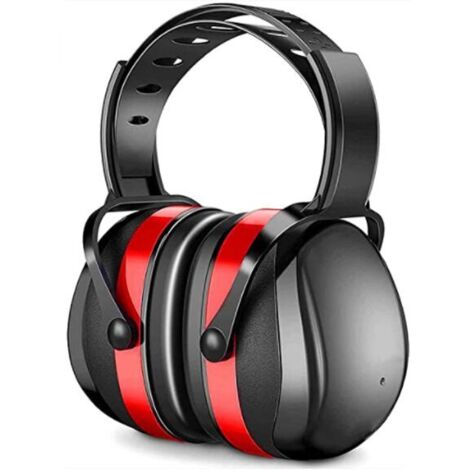 Protège-oreilles anti-bruit offrant une protection auditive pour le tir la construction les travaux de jardin la tonte Protection auditive(noir rouge)