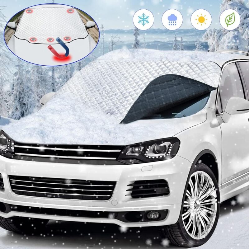 Protege Pare Brise Givre, Magnétique Protection Pare Brise Gel, Universelle Couverture Pare Brise Voiture, Bache Anti Givre Voiture, Anti Neige Glace