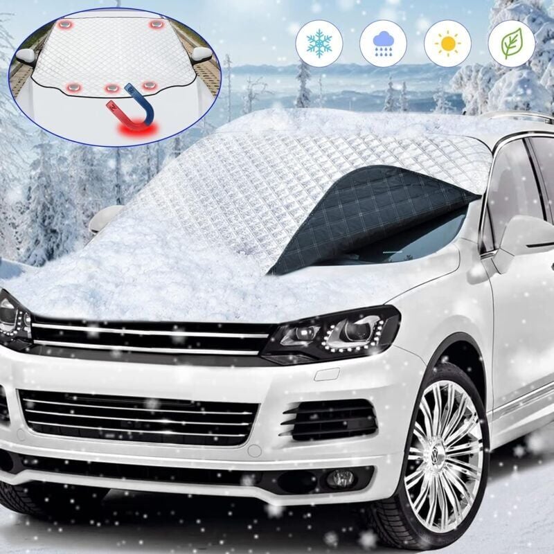 Protege Pare Brise Givre, Magnétique Protection Pare Brise Gel, Universelle Couverture Pare Brise Voiture, Bache Anti Givre Voiture, Anti Neige Glace