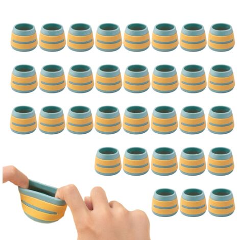 Protège-Pieds pour Chaises en Silicone  32 Pièces Glisseurs de Meuble en Silicone Réduction du Bruit Anti-Rayures  Capuchons pour Pied De Meuble Et Protège-Sols