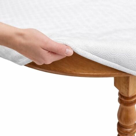Protège-table élastiqué - Blanc - Anti-glissement - Imperméable - Fabrication française