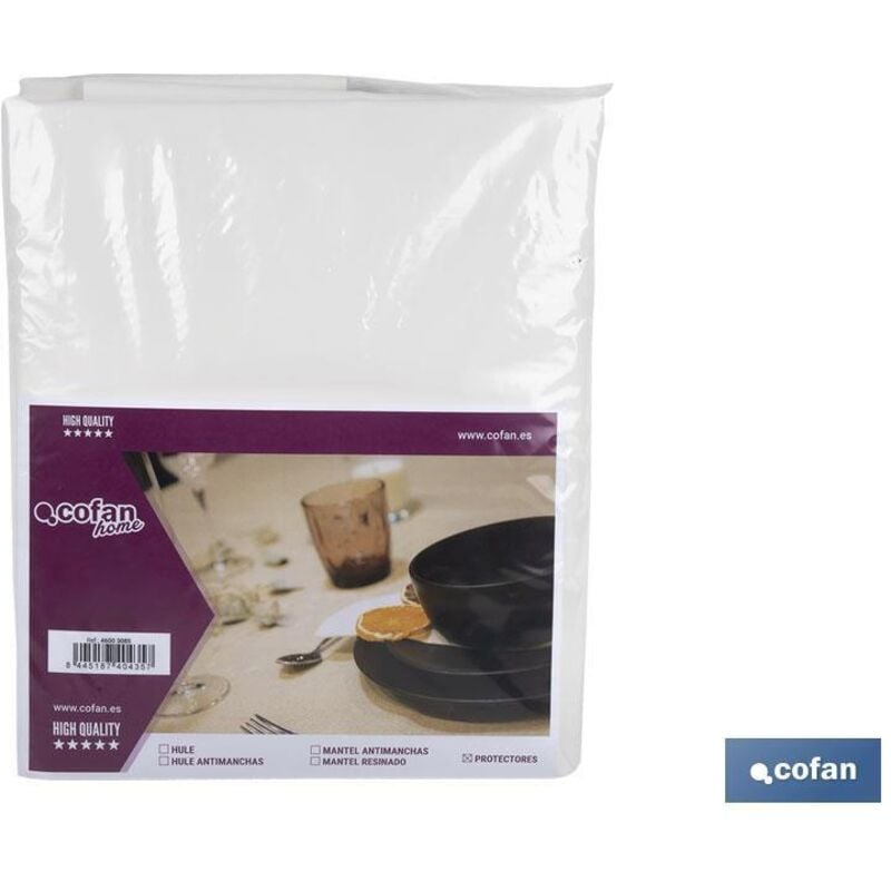 Cofan - Protège table en mousse sans phtalates 140x200cm (épaisseur 1,5mm) en polyester blanc et pvc