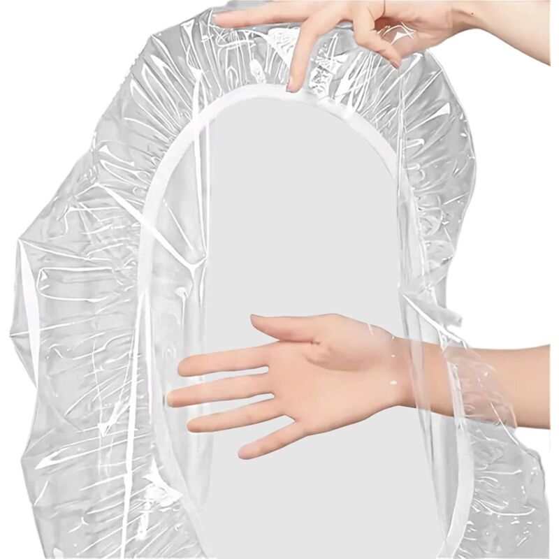 Protège Table en PVC,Housse De Table Ronde Transparente Résistante aux