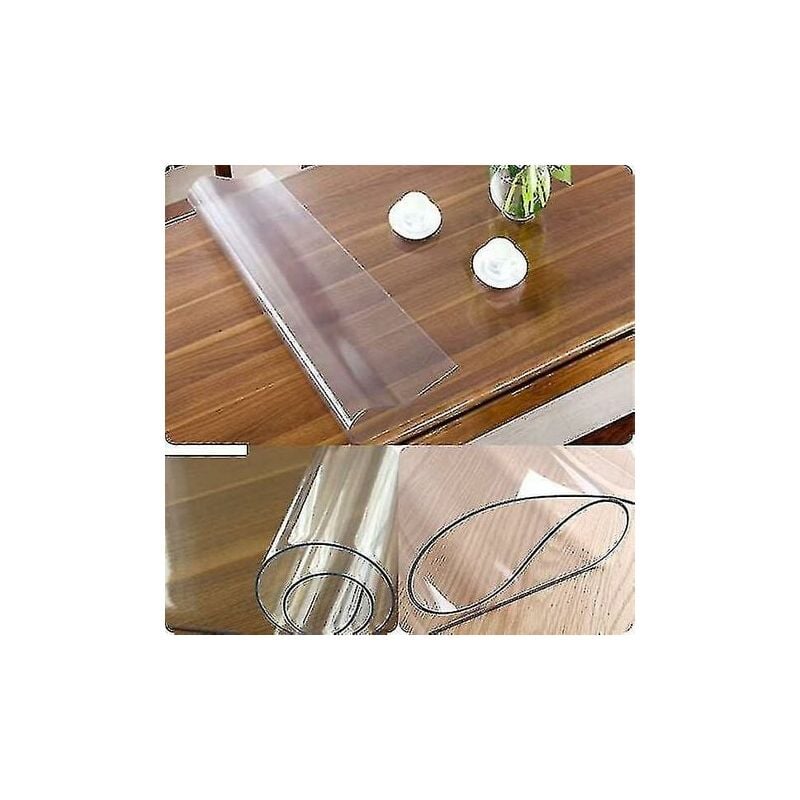 SNQ - Protège Table Pvc Nappe/Protecteur De Table Transparent Sur Mesure (dispo En (160x90 Cm)