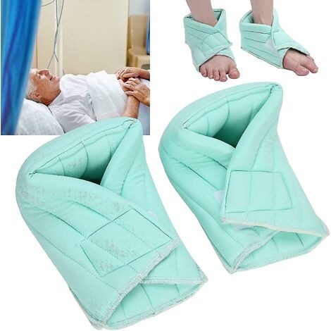 Protège-talon Coussin de talon Protège-cheville Protège-oreillers pour plaies de pression et maintien au chaud Housse de correction des pieds pour personnes âgées (vert)