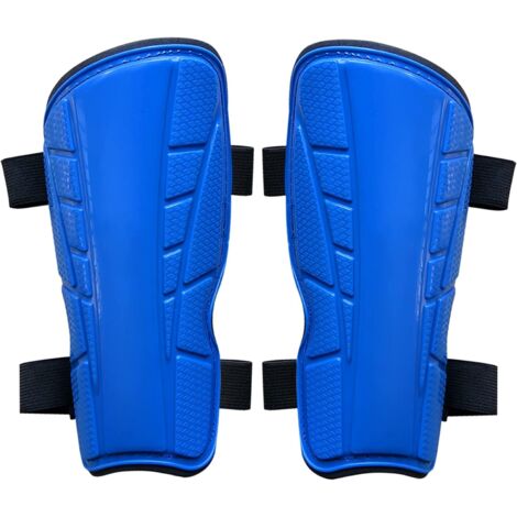 Protège-tibias de football pour enfant 4–8 ans, protections bleues longueur 16 cm taille S