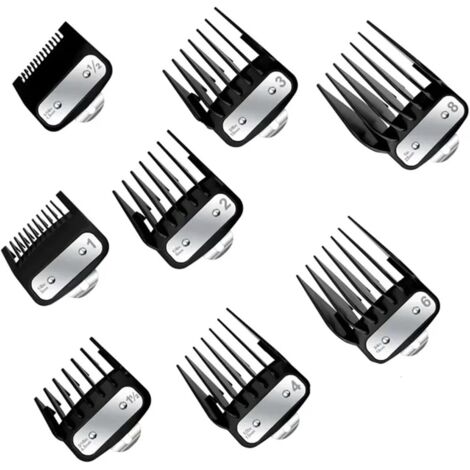 Protège-tondeuses Premium, Guides De Coupe Cheveux Professionnels, Peignes Avec Clip Métallique, Compatibles WAHL, La Plupart Des Tondeuses, 8 Pièces/10 Pièces(8 pc) Pc -