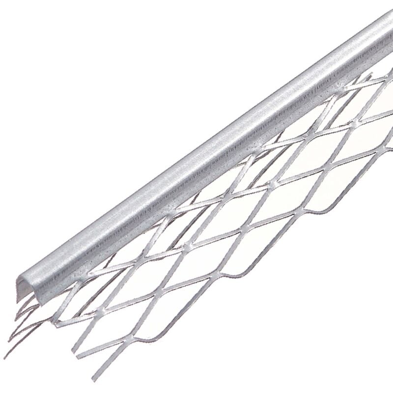 Protektor - 1007 Profilé de bord pour plâtre intérieur, épaisseur de plâtre 10 mm, 25 pièces argent épaisseur de plâtre 10 mm, plâtre intérieur pour