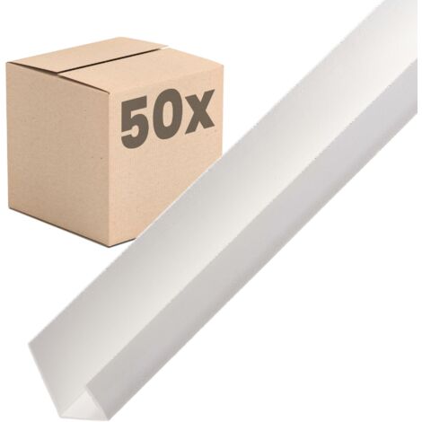 PROTEKTOR 3741 PVC Einfassprofil, Abschlussprofil 12,5mm für Gipskartonplatten 250cm 50 St. Weiß Kantenschutz für Rigips, Trockenbau
