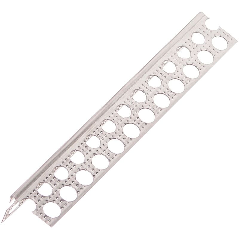 Protektor - 9079 Profilé de chant en aluminium pour plâtre de gypse épaisseur 1 mm - 200cm, 50 pièces profilé de plâtre argenté, jauge de plâtre,