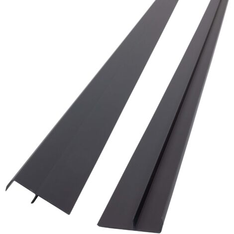PROTEKTOR Abdeckprofil Hart-PVC Drainage Sockel 250cm - Anthrazit, 5 Stück