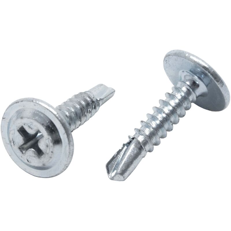 Protektor - Vis à tôle à tête plate, empreinte cruciforme 1000 pièces, vis argent pour cloisons sèches, montage de profilés de plafond, Made in