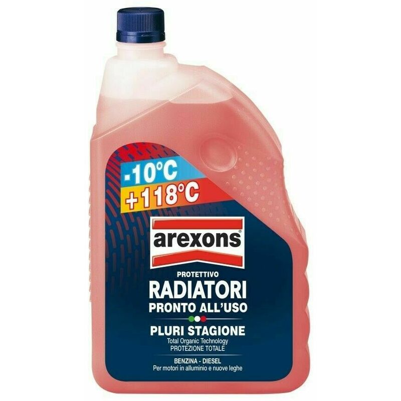 Image of Liquido Radiatori Rosso -10° +118° AREXONS Protettivo Radiatori pronto 1 Litro