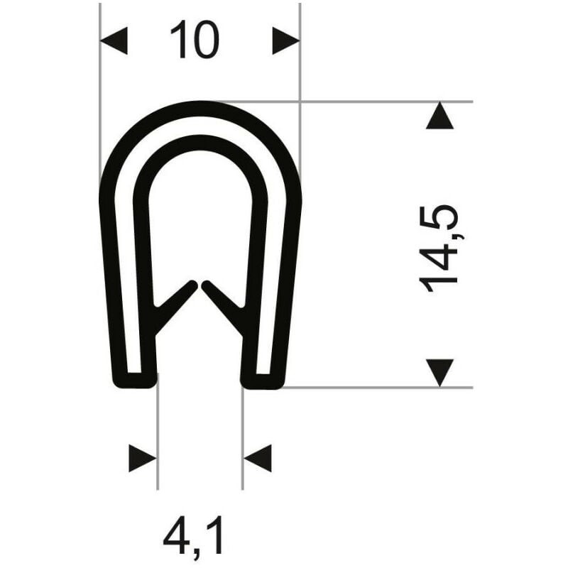 Protezione a bordo flessibile rotondo. nero