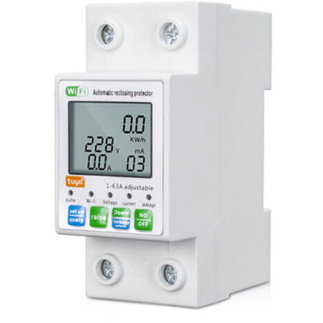 Protezione con ripristino automatico Tuya ZigBee - Multifunzionale, misuratore di corrente e tensione LCD, valori di protezione regolabili, richiede gateway - Controllo tramite app