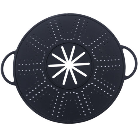 Protezione da cucina in silicone, paraschizzi e sottopentola per pentole, resistente al calore, facile da pulire, 34 cm x 28 cm, nero