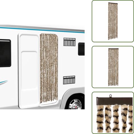 Protezione da insetti - vidaXL Zanzariera Beige e Marrone 56x185 cm Ciniglia - Tenda per casa