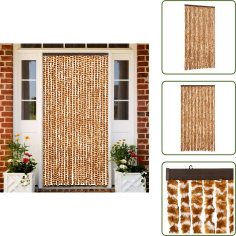 Protezione da insetti - vidaXL Zanzariera Ocra e Bianco 100x220 cm Ciniglia - Tenda per casa