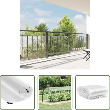 Protezione da pioggia -  Telone Trasparente con Occhielli 1x8 m in PVC