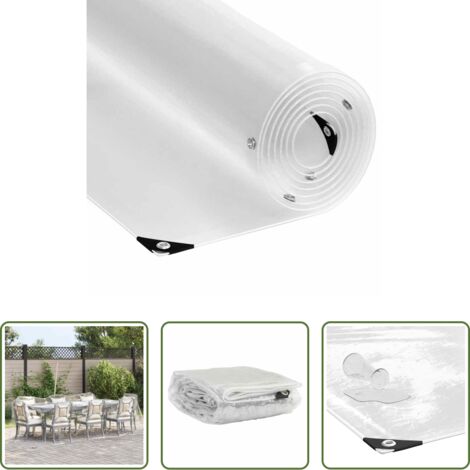 Protezione da pioggia -  Telone Trasparente con Occhielli 2x4 m in PVC