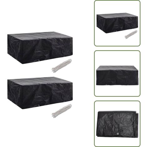 Protezione da pioggia - vidaXL Coperture Arredi Giardino 2 pz 8 Occhielli 200x160x70 cm - Protezione da polvere