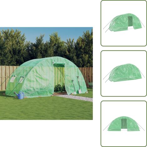Protezione da pioggia - vidaXL Serra con Telaio in Acciaio Verde 10 m² 5x2x2,3 m - Serra per frutta