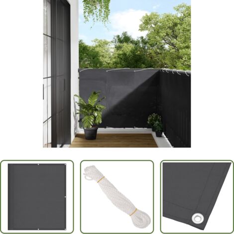Protezione da sole -  Paravento da Balcone Antracite 120x700cm 100% Poliestere Oxford