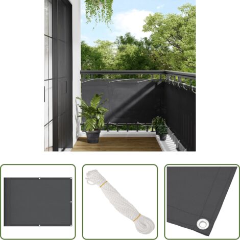 Protezione da sole -  Paravento da Balcone Antracite 75x700 cm 100% Poliestere Oxford