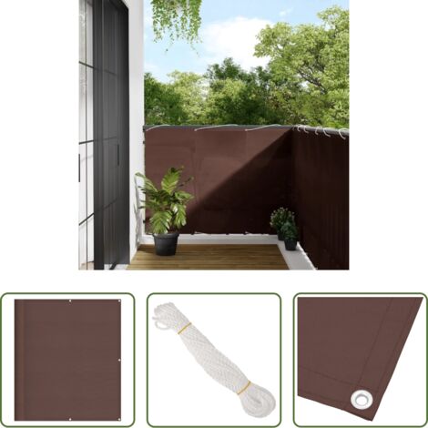 Protezione da sole -  Paravento da Balcone Marrone 120x800 cm 100% Poliestere Oxford