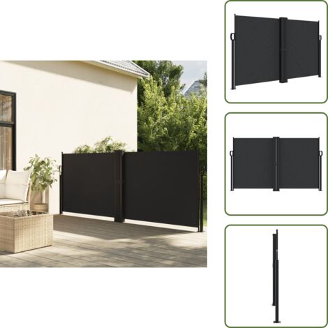 Protezione da sole - vidaXL Tenda da Sole Laterale Retrattile Nera 140x1200 cm - Privacy da giardino