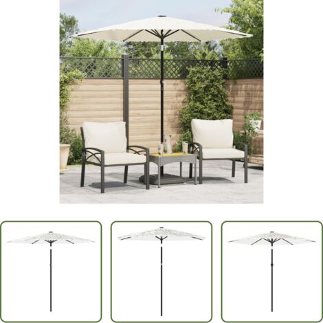 Protezione dal sole -  Ombrellone Giardino con Palo in Acciaio Bianco 223x223x213 cm