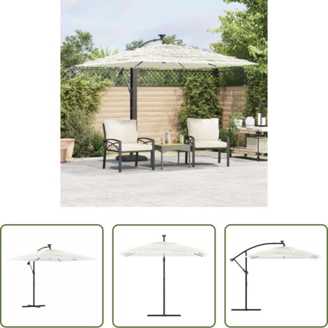 Protezione dal sole -  Ombrellone Giardino con Palo in Acciaio Bianco 246x246x230 cm