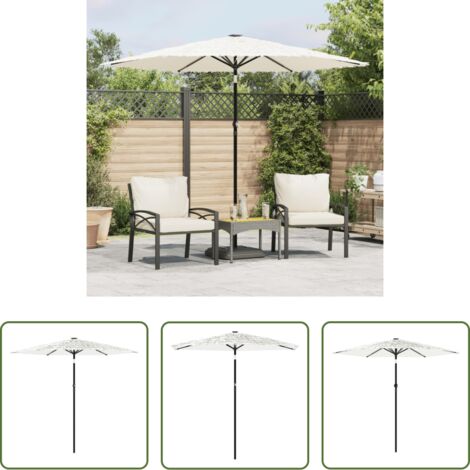 Protezione dal sole -  Ombrellone Giardino con Palo in Acciaio Bianco 268x268x226 cm