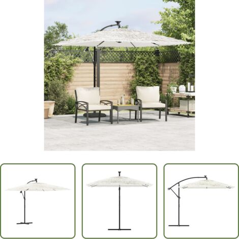 Protezione dal sole -  Ombrellone Giardino con Palo in Acciaio Bianco 269x269x235 cm