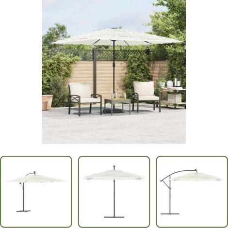 Protezione dal sole -  Ombrellone Giardino con Palo in Acciaio Bianco 290x290x238 cm