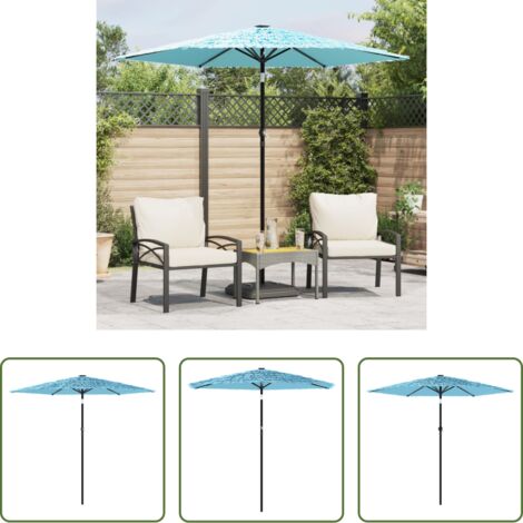 Protezione dal sole -  Ombrellone Giardino con Palo in Acciaio Blu 223x223x213 cm