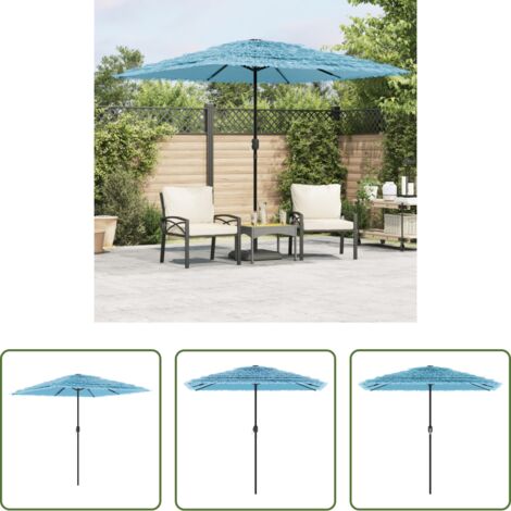 Protezione dal sole -  Ombrellone Giardino con Palo in Acciaio Blu 248x248x248 cm