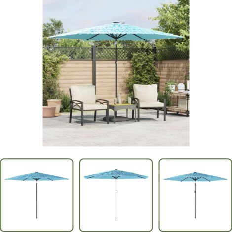Protezione dal sole -  Ombrellone Giardino con Palo in Acciaio Blu 288x288x225 cm