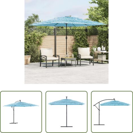 Protezione dal sole -  Ombrellone Giardino con Palo in Acciaio Blu 290x290x238 cm