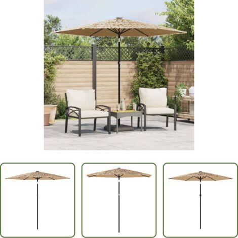 Protezione dal sole -  Ombrellone Giardino con Palo in Acciaio Marrone 268x268x226 cm