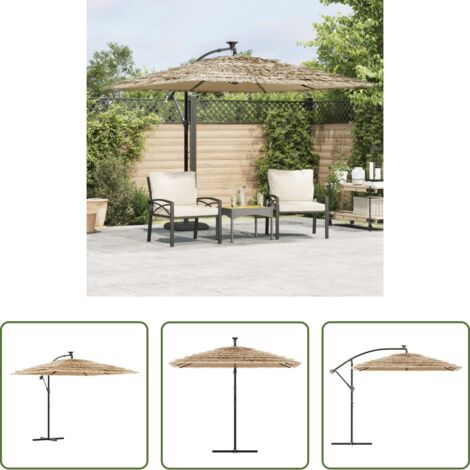 Protezione dal sole -  Ombrellone Giardino con Palo in Acciaio Marrone 269x269x235 cm