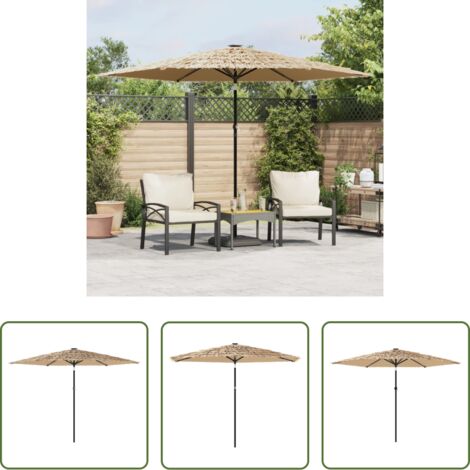 Protezione dal sole -  Ombrellone Giardino con Palo in Acciaio Marrone 288x288x225 cm